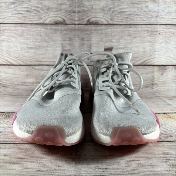 Adidas NMD R1 Womens Size 11 Running Sneakers Grey Pink White GW9462 - Picture 2 of 13